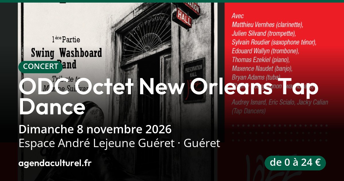 ODC Octet New Orleans Tap Dance à Guéret le 8 nov. 2026